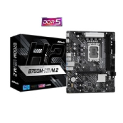 ASRock B760M-H2/M.2 Intel 1700 Socket Motherboard, Micro-ATX, 2x DDR5 Slots, 2x M.2 Socket, 2.5GbE LAN, 2x HDMI Port ASRock B760M-H2/M.2 Intel 1700 Socket Motherboard, Micro-ATX, 2x DDR5 Slots, 2x M.2 Socket, 2.5GbE LAN, 2x HDMI Port