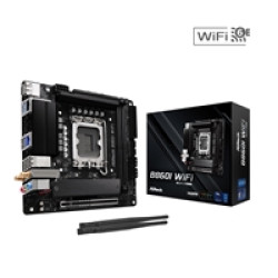 ASRock B860I WiFi Intel 1851 Socket Motherboard, Mini-ITX, 2x DDR5 Slots, 2x M.2 Socket, 2.5GbE + 1GbE LAN, Wi-Fi 6E, 1x DisplayPort / 1x HDMI Port ASRock B860I WiFi Intel 1851 Socket Motherboard, Mini-ITX, 2x DDR5 Slots, 2x M.2 Socket, 2.5GbE + 1GbE LAN, Wi-Fi 6E, 1x DisplayPort / 1x HDMI Port
