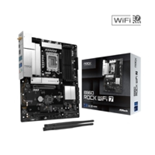 ASRock B860 Rock WiFi 7 Intel 1851 Socket Motherboard, ATX, 4x DDR5 Slots, 3x M.2 Socket, Fitted I/O Shield, 2.5GbE LAN, Wi-Fi 7, 1x HDMI Port ASRock B860 Rock WiFi 7 Intel 1851 Socket Motherboard, ATX, 4x DDR5 Slots, 3x M.2 Socket, Fitted I/O Shield, 2.5GbE LAN, Wi-Fi 7, 1x HDMI Port