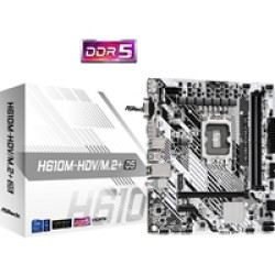 ASRock H610M-HDV/M.2+ D5 Intel 1700 Socket Motherboard, Micro-ATX, 2x DDR5 Slots, 1x M.2 Socket, 1x USB-C Port, GbE LAN, 1x D-Sub / 1x DisplayPort / 1x HDMI Port ASRock H610M-HDV/M.2+ D5 Intel 1700 Socket Motherboard, Micro-ATX, 2x DDR5 Slots, 1x M.2 Socket, 1x USB-C Port, GbE LAN, 1x D-Sub / 1x DisplayPort / 1x HDMI Port