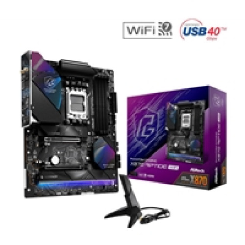 ASRock X870 RIPTIDE WIFI AMD AM5 Socket Motherboard, ATX, 4x DDR5 Slots, 3x M.2 Sockets, Fitted I/O Shield, 2.5GbE LAN, Wi-Fi 7, 1x HDMI Port / 2x USB-C (USB4) ASRock X870 RIPTIDE WIFI AMD AM5 Socket Motherboard, ATX, 4x DDR5 Slots, 3x M.2 Sockets, Fitted I/O Shield, 2.5GbE LAN, Wi-Fi 7, 1x HDMI Port / 2x USB-C (USB4)