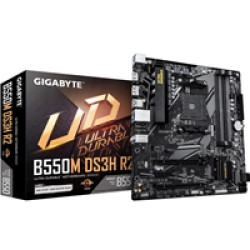 Gigabyte B550M DS3H R2 AMD AM4 Socket Motherboard, Micro-ATX, 4x DDR4 Slots, 2x M.2 Sockets, GbE LAN, 1x DisplayPort / 1x HDMI Port