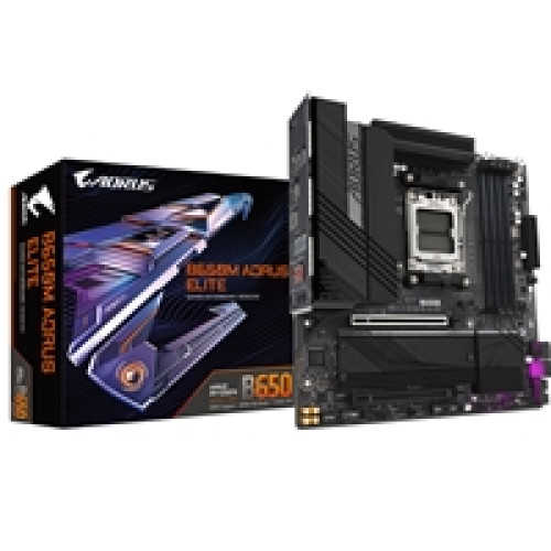 Gigabyte B650M AORUS ELITE AMD AM5 Socket Motherboard, Micro-ATX, 4x DDR5 Slots, 2x M.2 Socket, Fitted I/O Shield, 2.5GbE LAN, 1x DisplayPort / 1x HDMI Port Gigabyte B650M AORUS ELITE AMD AM5 Socket Motherboard, Micro-ATX, 4x DDR5 Slots, 2x M.2 Socket, Fitted I/O Shield, 2.5GbE LAN, 1x DisplayPort / 1x HDMI Port