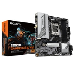 Gigabyte B650M GAMING PLUS WIFI (Rev.1.2) AMD AM5 Socket Motherboard, Micro-ATX, 4x DDR5 Slots, 2x M.2 Socket, Fitted I/O Shield, 2.5GbE LAN, Wi-Fi 6, 2x DisplayPort / 1x HDMI Port Gigabyte B650M GAMING PLUS WIFI (Rev.1.2) AMD AM5 Socket Motherboard, Micro-ATX, 4x DDR5 Slots, 2x M.2 Socket, Fitted I/O Shield, 2.5GbE LAN, Wi-Fi 6, 2x DisplayPort / 1x HDMI Port