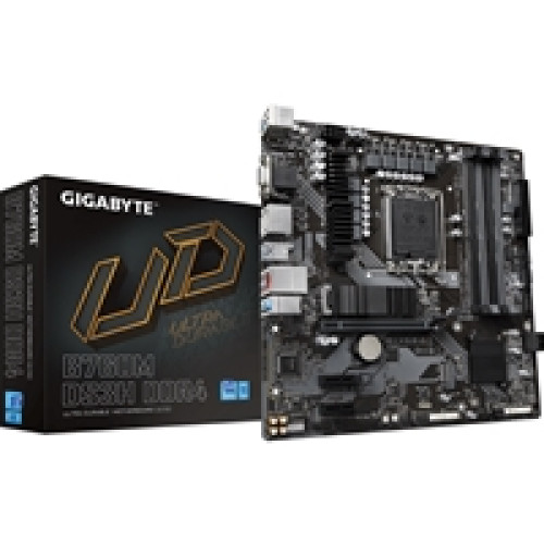 Gigabyte B760M DS3H DDR4 Ultra Durable Intel 1700 Socket Motherboard, Micro-ATX, 4x DDR4 Slots, 2x M.2 Sockets, 2.5GbE LAN, 1x D-Sub / 2x DisplayPorts / 1x HDMI Port Gigabyte B760M DS3H DDR4 Ultra Durable Intel 1700 Socket Motherboard, Micro-ATX, 4x DDR4 Slots, 2x M.2 Sockets, 2.5GbE LAN, 1x D-Sub / 2x DisplayPorts / 1x HDMI Port
