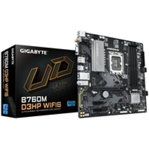 Gigabyte B760M D3HP WIFI6 Intel 1700 Socket Motherboard, Micro-ATX, 4x DDR5 Slots, 2x M.2 Sockets, GbE LAN, Wi-Fi 6, 1x D-Sub / 1x DisplayPort / 1x HDMI Port Gigabyte B760M D3HP WIFI6 Intel 1700 Socket Motherboard, Micro-ATX, 4x DDR5 Slots, 2x M.2 Sockets, GbE LAN, Wi-Fi 6, 1x D-Sub / 1x DisplayPort / 1x HDMI Port