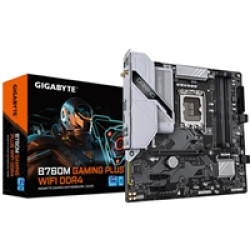 Gigabyte B760M GAMING PLUS WIFI DDR4 Intel 1700 Socket Motherboard, Micro-ATX, 4x DDR4 Slots, 2x M.2 Sockets, Fitted I/O Shield, GbE LAN, Wi-Fi 6, 1x DisplayPort / 1x HDMI Port Gigabyte B760M GAMING PLUS WIFI DDR4 Intel 1700 Socket Motherboard, Micro-ATX, 4x DDR4 Slots, 2x M.2 Sockets, Fitted I/O Shield, GbE LAN, Wi-Fi 6, 1x DisplayPort / 1x HDMI Port