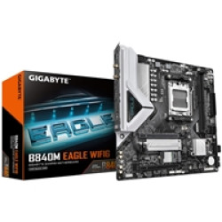 Gigabyte B840M EAGLE WIFI6 AMD AM5 Socket Motherboard, Micro-ATX, 2x DDR5 Slots, 2x M.2 Socket, Fitted I/O Shield, 2.5GbE LAN, Wi-Fi 6, 1x DisplayPort / 1x HDMI Port Gigabyte B840M EAGLE WIFI6 AMD AM5 Socket Motherboard, Micro-ATX, 2x DDR5 Slots, 2x M.2 Socket, Fitted I/O Shield, 2.5GbE LAN, Wi-Fi 6, 1x DisplayPort / 1x HDMI Port