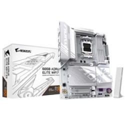 Gigabyte B850 AORUS ELITE WIFI7 ICE AMD AM5 Socket Motherboard, ATX, 4x DDR5 Slots, 3x M.2 Sockets, Fitted I/O Shield, 2.5GbE LAN, Wi-Fi 7, 1x DisplayPort / 1x HDMI Port Gigabyte B850 AORUS ELITE WIFI7 ICE AMD AM5 Socket Motherboard, ATX, 4x DDR5 Slots, 3x M.2 Sockets, Fitted I/O Shield, 2.5GbE LAN, Wi-Fi 7, 1x DisplayPort / 1x HDMI Port