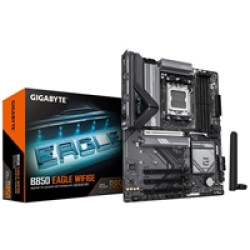 Gigabyte B850 EAGLE WIFI6E AMD AM5 Socket Motherboard, ATX, 4x DDR5 Slots, 3x M.2 Sockets, Fitted I/O Shield, GbE LAN, Wi-Fi 6E, 1x DisplayPort / 1x HDMI Port Gigabyte B850 EAGLE WIFI6E AMD AM5 Socket Motherboard, ATX, 4x DDR5 Slots, 3x M.2 Sockets, Fitted I/O Shield, GbE LAN, Wi-Fi 6E, 1x DisplayPort / 1x HDMI Port