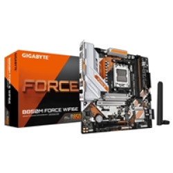 Gigabyte B850M FORCE WIFI6E AMD AM5 Socket Motherboard, Micro-ATX, 2x DDR5 Slots, 3x M.2 Socket, Fitted I/O Shield, 2.5GbE LAN, Wi-Fi 6E, 1x DisplayPort / 1x HDMI Port Gigabyte B850M FORCE WIFI6E AMD AM5 Socket Motherboard, Micro-ATX, 2x DDR5 Slots, 3x M.2 Socket, Fitted I/O Shield, 2.5GbE LAN, Wi-Fi 6E, 1x DisplayPort / 1x HDMI Port