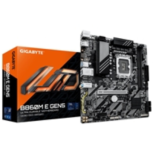 Gigabyte B860M E GEN5 Intel 1851 Socket Motherboard, Micro-ATX, 2x DDR5 Slots, 2x M.2 Sockets, GbE LAN, 1x DisplayPort / 1x HDMI Port Gigabyte B860M E GEN5 Intel 1851 Socket Motherboard, Micro-ATX, 2x DDR5 Slots, 2x M.2 Sockets, GbE LAN, 1x DisplayPort / 1x HDMI Port