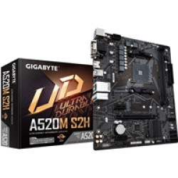 Gigabyte A520M S2H Ultra Durable AMD AM4 Socket Motherboard, Micro-ATX, 2x DDR4 Slots, 1x M.2 Socket, GbE LAN, 1x D-Sub / 1x DVI-D / 1x HDMI Port Gigabyte A520M S2H Ultra Durable AMD AM4 Socket Motherboard, Micro-ATX, 2x DDR4 Slots, 1x M.2 Socket, GbE LAN, 1x D-Sub / 1x DVI-D / 1x HDMI Port