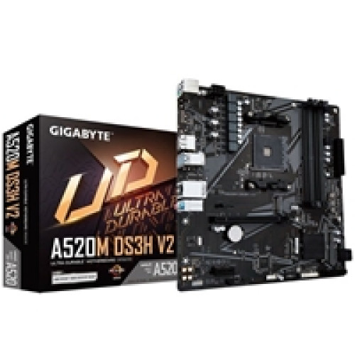 Gigabyte A520M DS3H V2 Ultra Durable AMD AM4 Socket Motherboard, Micro-ATX, 4x DDR4 Slots, 1x M.2 Socket, GbE LAN, 1x DisplayPort / 1x HDMI Port Gigabyte A520M DS3H V2 Ultra Durable AMD AM4 Socket Motherboard, Micro-ATX, 4x DDR4 Slots, 1x M.2 Socket, GbE LAN, 1x DisplayPort / 1x HDMI Port