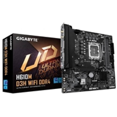 Gigabyte H610M D3H WIFI DDR4 Intel 1700 Socket Motherboard, Micro-ATX, 2x DDR4 Slots, 2x M.2 Socket, GbE LAN, Wi-Fi 5, 1x HDMI Port Gigabyte H610M D3H WIFI DDR4 Intel 1700 Socket Motherboard, Micro-ATX, 2x DDR4 Slots, 2x M.2 Socket, GbE LAN, Wi-Fi 5, 1x HDMI Port