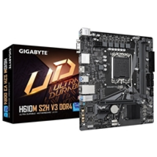 Gigabyte H610M S2H V2 Intel 1700 Socket Motherboard, Micro-ATX, 2x DDR5 Slots, 1x M.2 Socket, GbE LAN, 1x D-Sub / 2x DisplayPorts / 1x HDMI Port