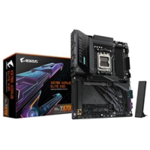 Gigabyte X870E AORUS ELITE X3D AMD AM5 Socket Motherboard, ATX, 4x DDR5 Slots, 4x M.2 Sockets, Fitted I/O Shield, 5GbE LAN, Wi-Fi 7, 1x HDMI Port / 2x USB-C (USB4) Gigabyte X870E AORUS ELITE X3D AMD AM5 Socket Motherboard, ATX, 4x DDR5 Slots, 4x M.2 Sockets, Fitted I/O Shield, 5GbE LAN, Wi-Fi 7, 1x HDMI Port / 2x USB-C (USB4)