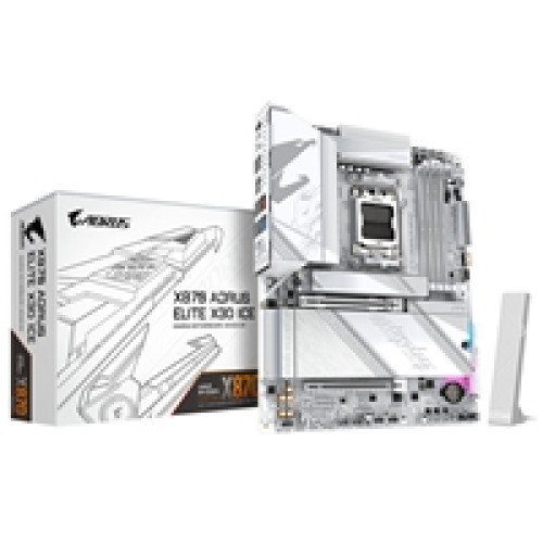 Gigabyte X870 AORUS ELITE X3D ICE AMD AM5 Socket Motherboard, ATX, 4x DDR5 Slots, 4x M.2 Socket, 5GbE LAN, Wi-Fi 7, 1x HDMI Port / 2x USB-C (USB4) Gigabyte X870 AORUS ELITE X3D ICE AMD AM5 Socket Motherboard, ATX, 4x DDR5 Slots, 4x M.2 Socket, 5GbE LAN, Wi-Fi 7, 1x HDMI Port / 2x USB-C (USB4)
