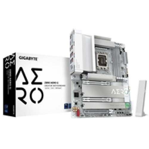 Gigabyte Z890 AERO G Intel 1851 Socket Motherboard, ATX, 4x DDR5 Slots, 5x M.2 Sockets, Fitted I/O Shield, 2x 2.5GbE LAN, Wi-Fi 7, 1x DisplayPort / 1x USB-C (USB4) Gigabyte Z890 AERO G Intel 1851 Socket Motherboard, ATX, 4x DDR5 Slots, 5x M.2 Sockets, Fitted I/O Shield, 2x 2.5GbE LAN, Wi-Fi 7, 1x DisplayPort / 1x USB-C (USB4)