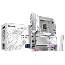 Gigabyte Z890 AORUS ELITE WIFI7 ICE Intel 1851 Socket Motherboard, ATX, 4x DDR5 Slots, 4x M.2 Sockets, Fitted I/O Shield, 2.5GbE LAN, Wi-Fi 7, 1x DisplayPort / 1x USB-C (USB4) Gigabyte Z890 AORUS ELITE WIFI7 ICE Intel 1851 Socket Motherboard, ATX, 4x DDR5 Slots, 4x M.2 Sockets, Fitted I/O Shield, 2.5GbE LAN, Wi-Fi 7, 1x DisplayPort / 1x USB-C (USB4)