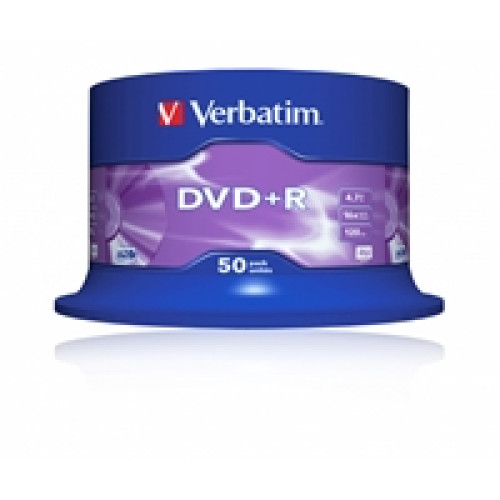 Verbatim DVD+R 16X 4.7GB 50 Pack Spindle Matt Silver Verbatim DVD+R 16X 4.7GB 50 Pack Spindle Matt Silver
