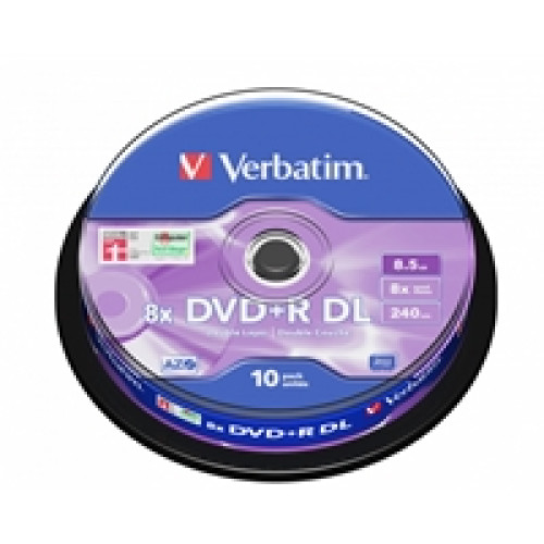 Verbatim DVD+R Double Layer 8.5GB 8X Matt Silver 10 Pack Spindle Verbatim DVD+R Double Layer 8.5GB 8X Matt Silver 10 Pack Spindle