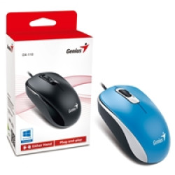 Genius DX-110 Wired USB Plug and Play Mouse, 1000 DPI Optical Tracking, 3 Button with Scroll Wheel, Ambidextrous Design with 1.5m Cable, Blue Genius DX-110 Wired USB Plug and Play Mouse, 1000 DPI Optical Tracking, 3 Button with Scroll Wheel, Ambidextrous Design with 1.5m Cable, Blue