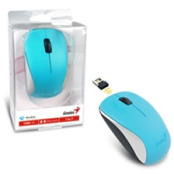 Genius NX-7000 Wireless Mouse, 2.4 GHz with USB Pico Receiver, Adjustable DPI levels up to 1200 DPI, 3 Button with Scroll Wheel, Ambidextrous Design, Blue Genius NX-7000 Wireless Mouse, 2.4 GHz with USB Pico Receiver, Adjustable DPI levels up to 1200 DPI, 3 Button with Scroll Wheel, Ambidextrous Design, Blue