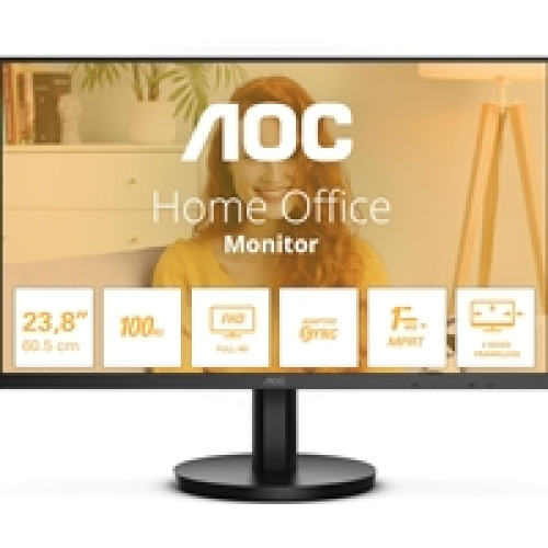AOC 24B3HA2 23.8 Inch Full HD IPS Monitor, WLED, VGA, HDMI, VESA, 100Hz, 1ms, Speakers, Internal PSU