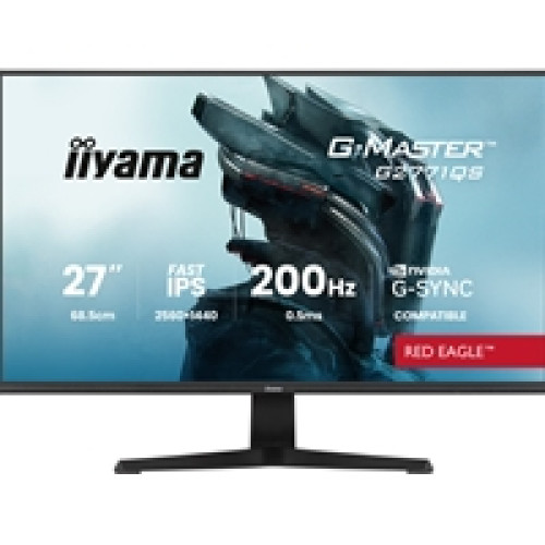 iiyama G-Master Red Eagle gaming monitor G2771QS-B1 27" Black, Ultra Slim Bezel, QHD Resolution, IPS, 200Hz, 0.5ms, Nvidia G-Sync, HDMI, Display Port, Black Tuner iiyama G-Master Red Eagle gaming monitor G2771QS-B1 27" Black, Ultra Slim Bezel, QHD Resolution, IPS, 200Hz, 0.5ms, Nvidia G-Sync, HDMI, Display Port, Black Tuner