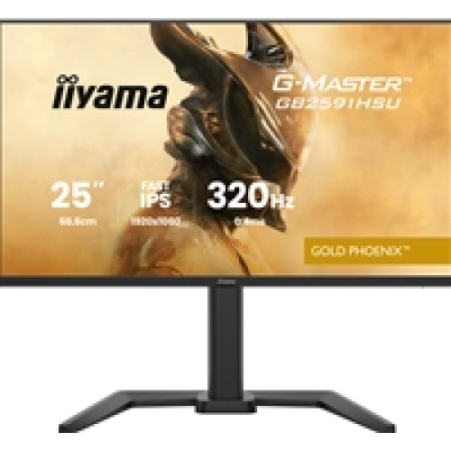 iiyama G-Master GB2591HSU-B1 24.5-Inch Fast IPS LCD, 1920x1080, up to 320Hz, 350 cd/m2 Brightness, 0.4ms MPRT , 2 x HDMI 2.1 + 1 x DP, USB Hub 2x USB 3.2 + 2x USB-C, G-SYNC Compatible/FreeSync Premium, HDR10, 2x2W Speakers, Aux, Height Adjustable Stand iiyama G-Master GB2591HSU-B1 24.5-Inch Fast IPS LCD, 1920x1080, up to 320Hz, 350 cd/m2 Brightness, 0.4ms MPRT , 2 x HDMI 2.1 + 1 x DP, USB Hub 2x USB 3.2 + 2x USB-C, G-SYNC Compatible/FreeSync Premium, HDR10, 2x2W Speakers, Aux, Height Adjustable Stand
