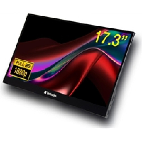 Verbatim PMT-17 Portable 17.3" FHD Touchscreen Monitor ALU, 1920 x 1080 Resolution, 60Hz, Built-in Kickstand, Tilt: From 0 Up To 85 Verbatim PMT-17 Portable 17.3" FHD Touchscreen Monitor ALU, 1920 x 1080 Resolution, 60Hz, Built-in Kickstand, Tilt: From 0 Up To 85