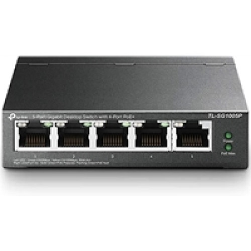 TP-Link TL-SG1005P 5-Port Metal Gigabit Desktop PoE Switch with 4-Port PoE+ (65W) TP-Link TL-SG1005P 5-Port Metal Gigabit Desktop PoE Switch with 4-Port PoE+ (65W)