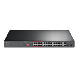 TP-Link TL-SL1226P 24-Port Metal 10/100Mbps + 2-Port Gigabit Unmanaged PoE+ Switch (250W) TP-Link TL-SL1226P 24-Port Metal 10/100Mbps + 2-Port Gigabit Unmanaged PoE+ Switch (250W)