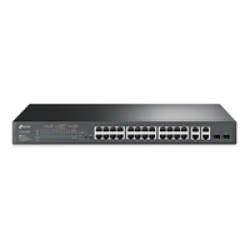 TP-Link TL-SL2428P 24-Port Metal 10/100Mbps + 4-Port Gigabit Smart Switch with 24-Port PoE+ (250W) TP-Link TL-SL2428P 24-Port Metal 10/100Mbps + 4-Port Gigabit Smart Switch with 24-Port PoE+ (250W)