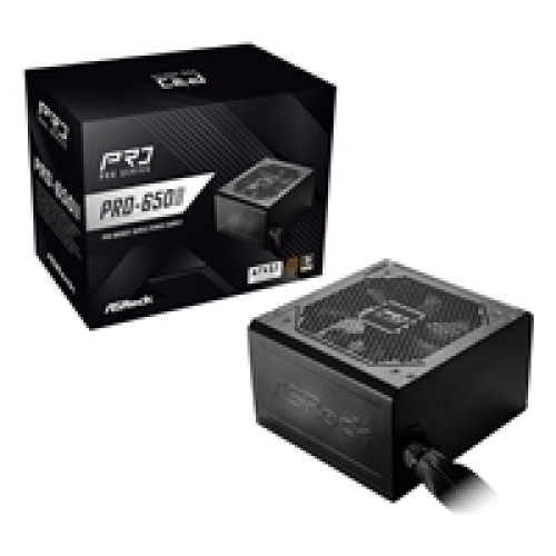 ASRock PRO-650B 650B ATX Power Supply Unit, 80 PLUS Bronze Certified, Low noise 120mm FAN, High Efficiency PSU ASRock PRO-650B 650B ATX Power Supply Unit, 80 PLUS Bronze Certified, Low noise 120mm FAN, High Efficiency PSU