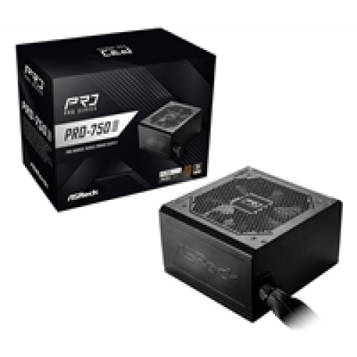 ASRock PRO-750B 750W ATX Power Supply Unit, 80 Plus Bronze Certified, 120mm Silent Cooling Fan, High Efficiency PSU