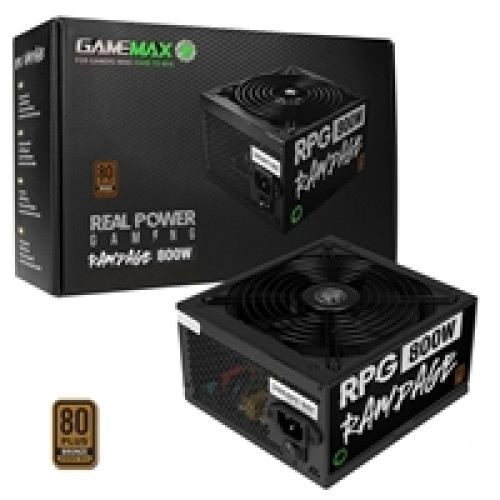 GAMEMAX RPG Rampage 800W PSU, 140mm Ultra Silent Fan, 80 PLUS Bronze, Non Modular, Flat Black Cables, Japanese TK Main Capacitor Fitted GAMEMAX RPG Rampage 800W PSU, 140mm Ultra Silent Fan, 80 PLUS Bronze, Non Modular, Flat Black Cables, Japanese TK Main Capacitor Fitted
