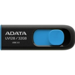 Adata UV128 32GB USB 3.2 Gen 1 Flash Drive, Black and Blue Adata UV128 32GB USB 3.2 Gen 1 Flash Drive, Black and Blue