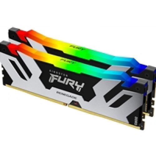 Kingston FURY Renegade KF564C32RSAK2-64 64GB (2x 32GB) DIMM System Memory, 6400MHz, DDR5, CL32, Silver, RGB, Intel XMP Kingston FURY Renegade KF564C32RSAK2-64 64GB (2x 32GB) DIMM System Memory, 6400MHz, DDR5, CL32, Silver, RGB, Intel XMP