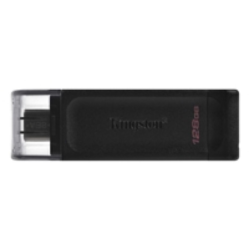 Kingston DT70/128GB DataTraveler 128GB USB Flash Drive, USB 3.2, USB-C, Gen1, 80MB/s, Cap Design, Black, Retail. Kingston DT70/128GB DataTraveler 128GB USB Flash Drive, USB 3.2, USB-C, Gen1, 80MB/s, Cap Design, Black, Retail.