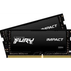 Kingston FURY Impact KF432S20IBK2/16 16GB (2x 8GB) SODIMM System Memory, 3200MHz, DDR4, CL20, Intel XMP Kingston FURY Impact KF432S20IBK2/16 16GB (2x 8GB) SODIMM System Memory, 3200MHz, DDR4, CL20, Intel XMP