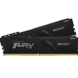 Kingston FURY Beast KF436C18BBK2/32 32GB (2x 16GB) DIMM System Memory, 3600MHz, DDR4, CL18, Black, Intel XMP Kingston FURY Beast KF436C18BBK2/32 32GB (2x 16GB) DIMM System Memory, 3600MHz, DDR4, CL18, Black, Intel XMP