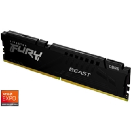 Kingston FURY Beast KF556C36BBE-16 16GB (1x 16GB) DIMM System Memory, 5600MHz, DDR5, CL36, Black, Intel XMP, AMD EXPO Kingston FURY Beast KF556C36BBE-16 16GB (1x 16GB) DIMM System Memory, 5600MHz, DDR5, CL36, Black, Intel XMP, AMD EXPO
