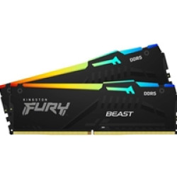 Kingston FURY Beast KF556C36BBEAK2-32 32GB (2x 16GB) DIMM System Memory, 5600MHz, DDR5, CL36, Black, RGB, Intel XMP, AMD EXPO Kingston FURY Beast KF556C36BBEAK2-32 32GB (2x 16GB) DIMM System Memory, 5600MHz, DDR5, CL36, Black, RGB, Intel XMP, AMD EXPO