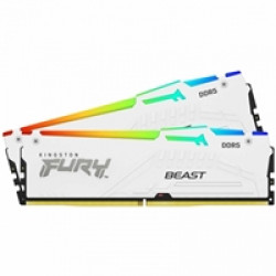Kingston FURY Beast KF560C36BWE2AK2-32 32GB (2x 16GB) DIMM System Memory, 6000MHz, DDR5, CL36, White, RGB, Intel XMP, AMD EXPO Kingston FURY Beast KF560C36BWE2AK2-32 32GB (2x 16GB) DIMM System Memory, 6000MHz, DDR5, CL36, White, RGB, Intel XMP, AMD EXPO