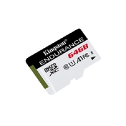 Kingston SDCE/64GB High Endurance micro SD Flash Memory Card, 64GB, Class 10, A1, UHS-I U1, Retail Packed Kingston SDCE/64GB High Endurance micro SD Flash Memory Card, 64GB, Class 10, A1, UHS-I U1, Retail Packed