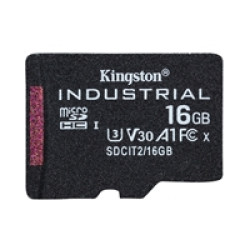 Kingston SDCIT2/16GB Industrial Micro SD Flash Memory Card, 16GB, Class U3 V30 A1, UHS-I U1, Retail Packed Kingston SDCIT2/16GB Industrial Micro SD Flash Memory Card, 16GB, Class U3 V30 A1, UHS-I U1, Retail Packed