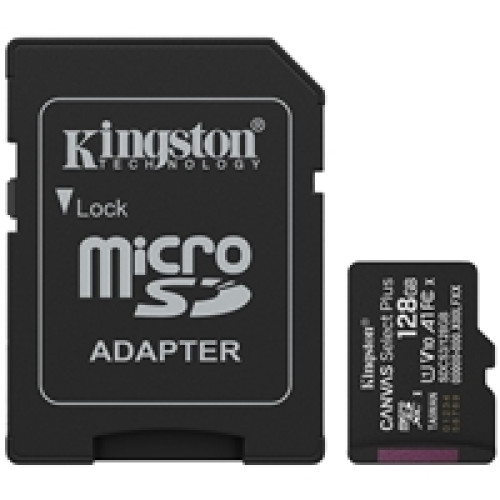 Kingston Canvas Select 128GB Micro SD UHS-I Flash Card with Adapter Kingston Canvas Select 128GB Micro SD UHS-I Flash Card with Adapter