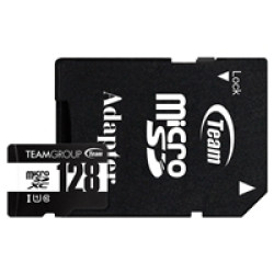 Team 128GB Micro SDXC UHS-1 Class 10 Flash Card with Adapter Team 128GB Micro SDXC UHS-1 Class 10 Flash Card with Adapter